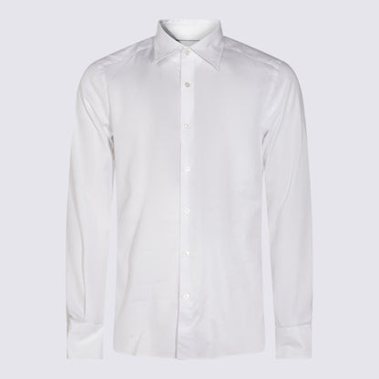 Glanshirt Vit bomullsskjorta