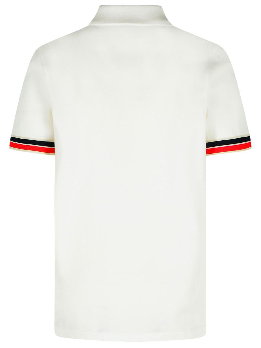 Moncler Vit Bomullspoloskjorta