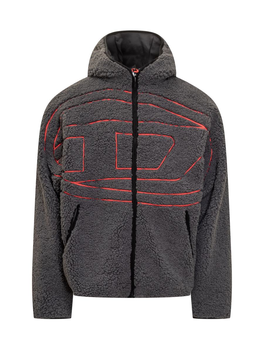 Diesel Diesel Jacka Teddy Zip Logo Grå Herr