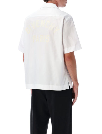 Givenchy vit bomullsskjorta med hawaiiansk krage