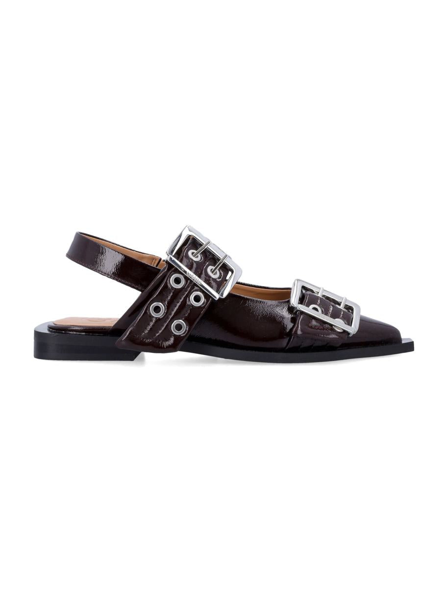 Ganni Feminina Buckle Ballerinas