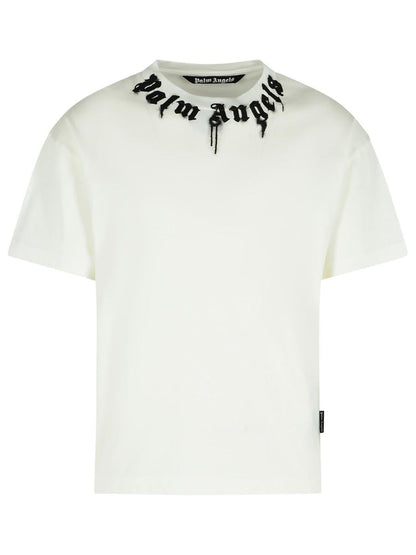 Palm Angels Vit bomulls-T-shirt