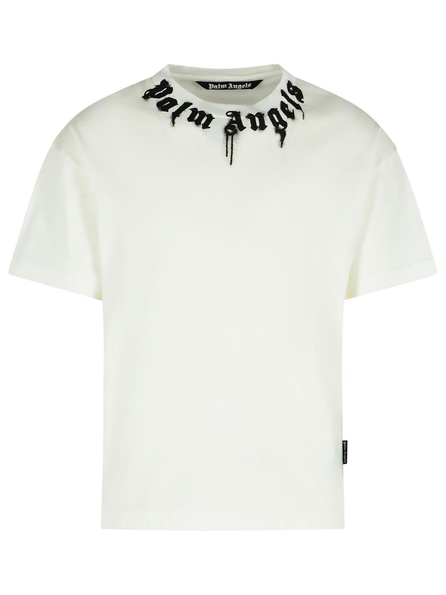 Palm Angels Vit bomulls-T-shirt