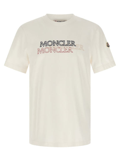 Moncler Flockad Logotyp T-shirt