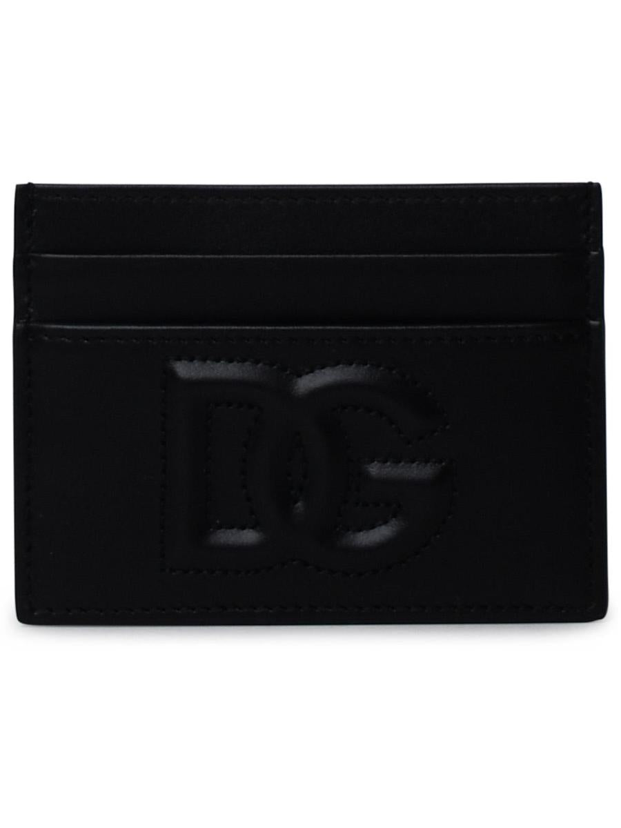 Dolce &amp; Gabbana svart läderkorthållare