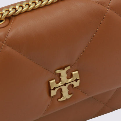 Tory Burch brun läderaxelväska