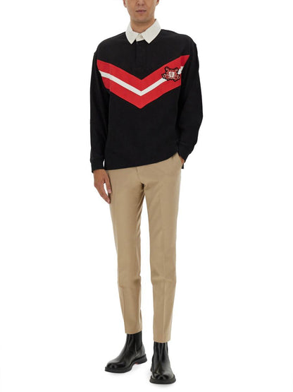 Hugo Boss pikétröja med college-logotyp