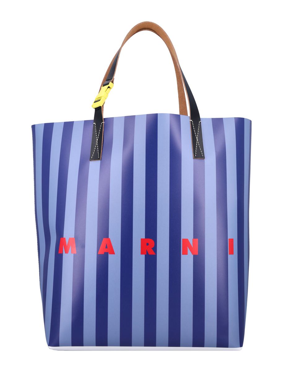 Marni randig Tribeca shoppingväska