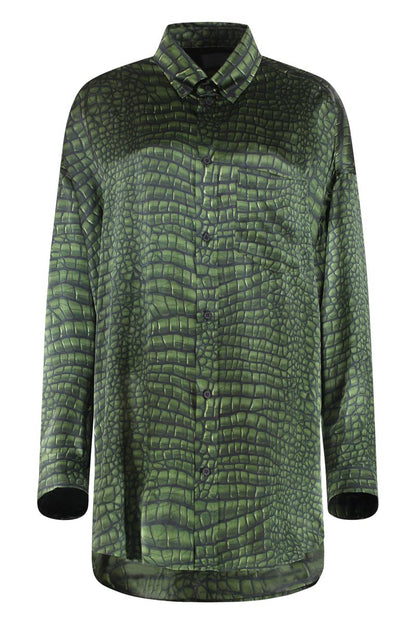 Balenciaga Coconut Printed Silk Skjorta