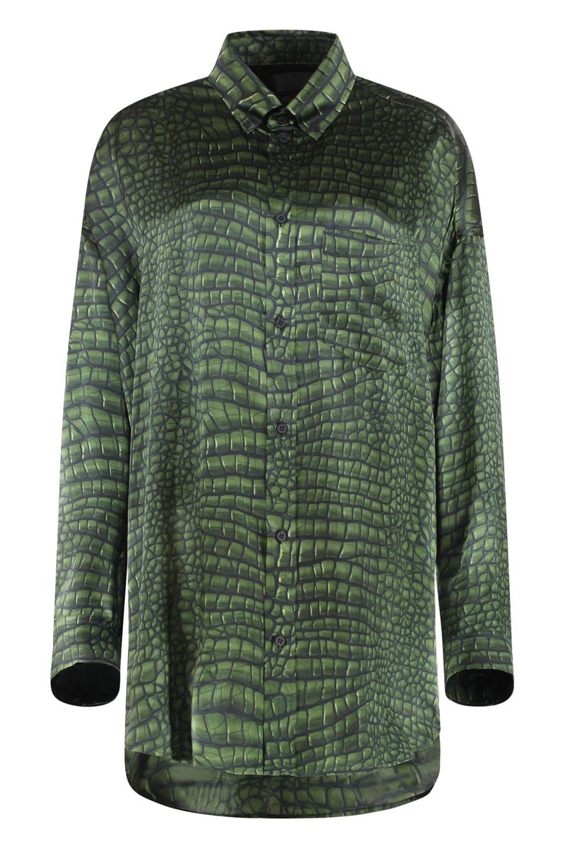 Balenciaga Coconut Printed Silk Skjorta