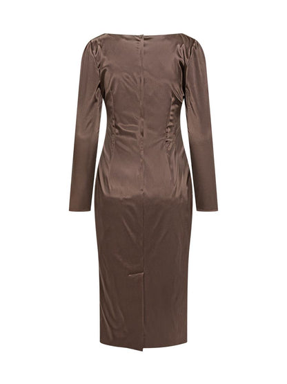 Dolce &amp; Gabbana Dolce &amp; Gabbana Satinklänning med långa ärmar