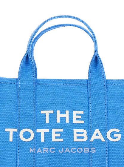 'The Small Tote Bag' blå handväska med logotyp framtill i bomull för kvinnor