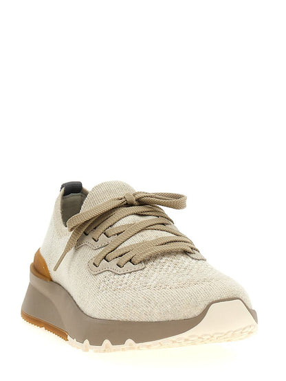 Brunello Cucinelli stickade sneakers