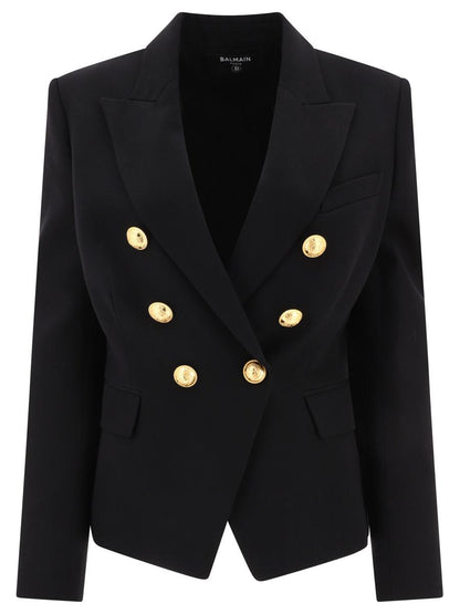 Balmain Dubbelknäppt Ulljacka