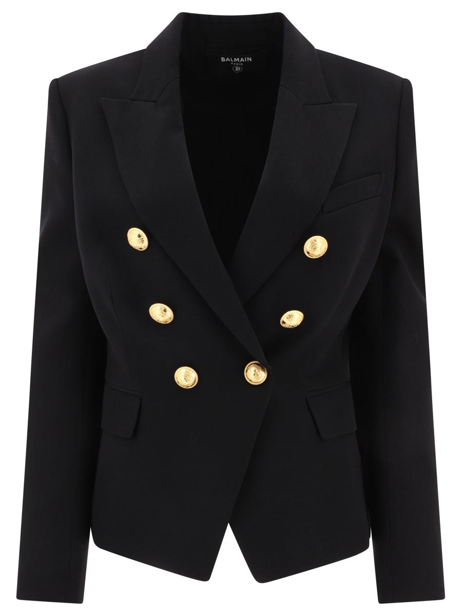 Balmain Dubbelknäppt Ulljacka