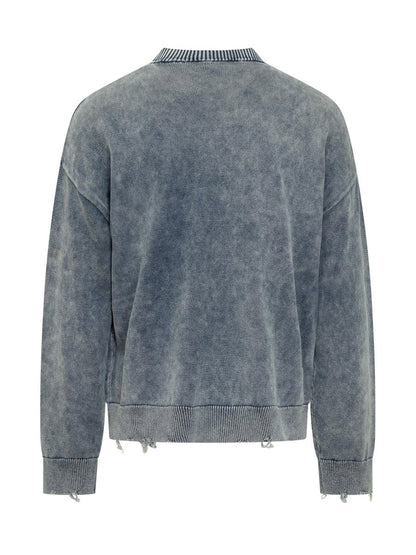 Diesel Diesel Denimtröja med sliten logotyp Herr
