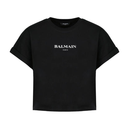 Balmain Vintage Print Crop T-shirt