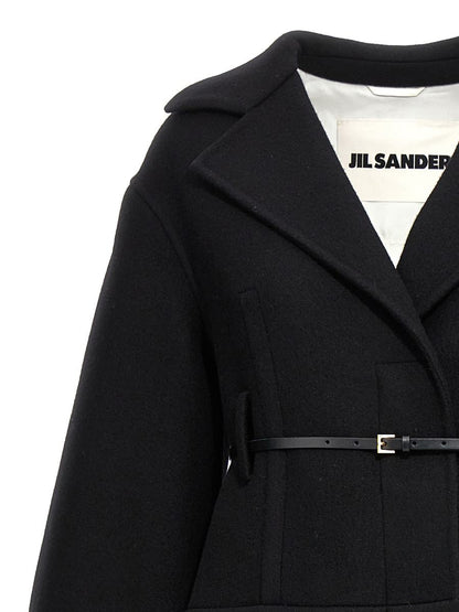 Jil Sander lång ullkappa
