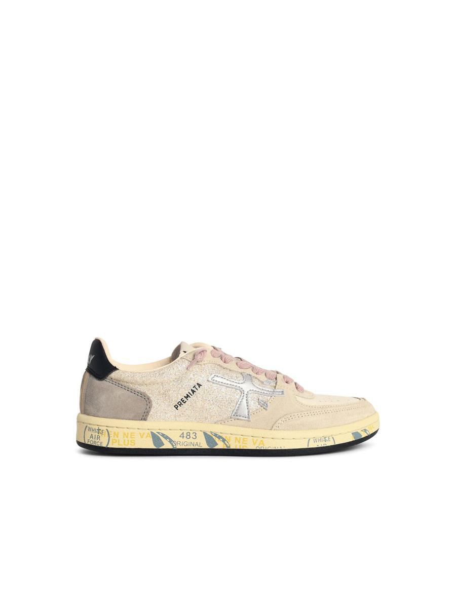 Premiata 'Bskt Clay' Grå Sneakers i Läderblandning
