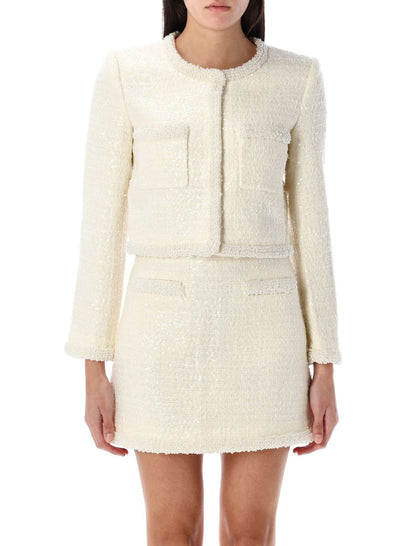 Självporträtt Bouclé Pearl Trim Jacka