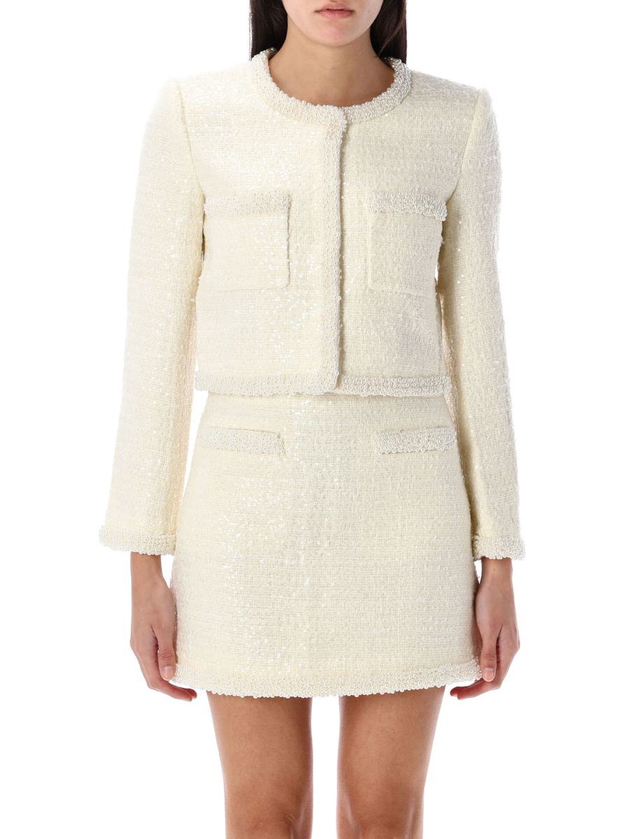 Självporträtt Bouclé Pearl Trim Jacka
