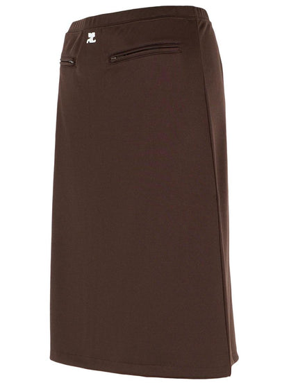 Courrèges Brun Polyesterkjol