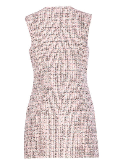 Självporträtt Rosa Bouclé Ärmlös Miniklänning Kläder