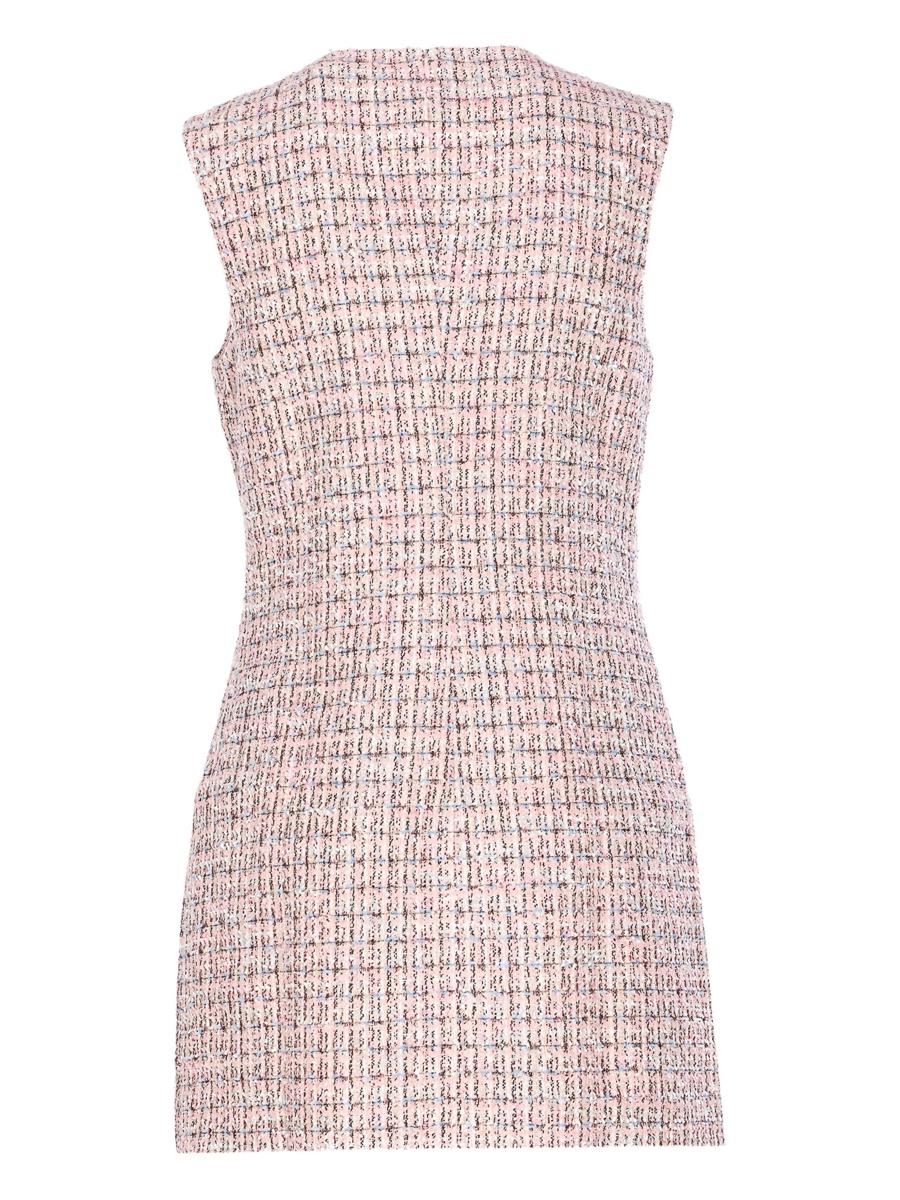 Självporträtt Rosa Bouclé Ärmlös Miniklänning Kläder