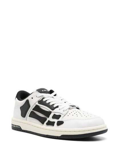 Amiri vita lädersneakers med svarta detaljer