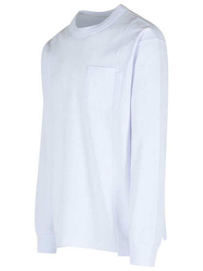 Sacai Vit Bomulls-T-shirt