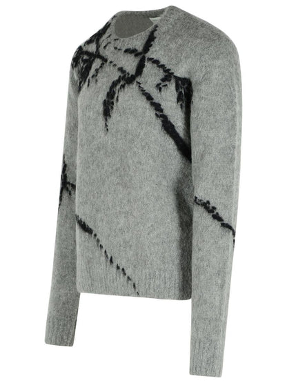 Dries Van Noten grå ullblandningströja