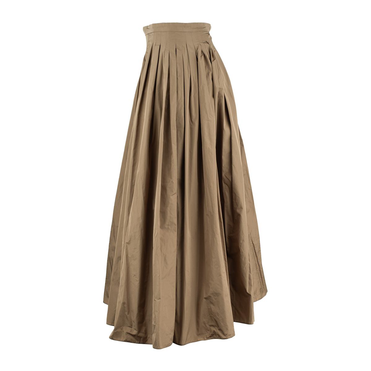 Max Mara Hazelnut Taft Plisserad Kjol