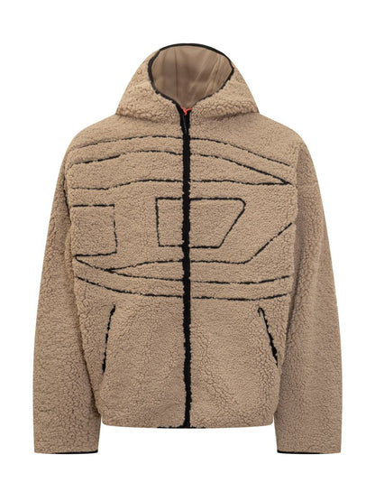 Diesel Diesel Herr Teddy Zip Logo Jacka Beige
