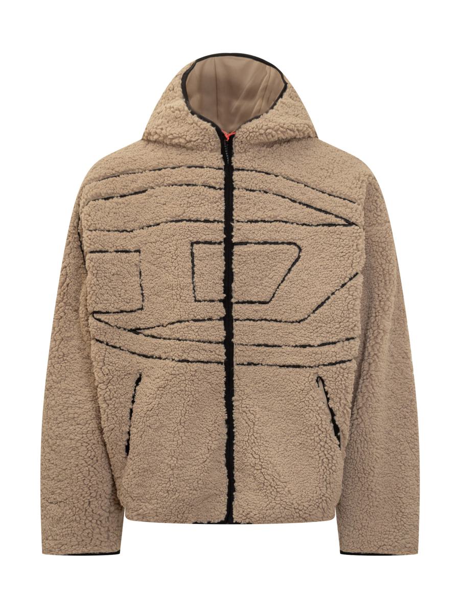 Diesel Diesel Herr Teddy Zip Logo Jacka Beige