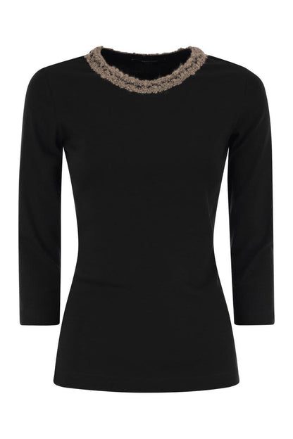 Fabiana Filippi – T-shirt med 3/4-ärm och halsringning