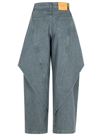JW Anderson Grå Bomull 'Scultural' Jeans