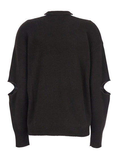 Maglia Misto Cashmere Cut Girocollo