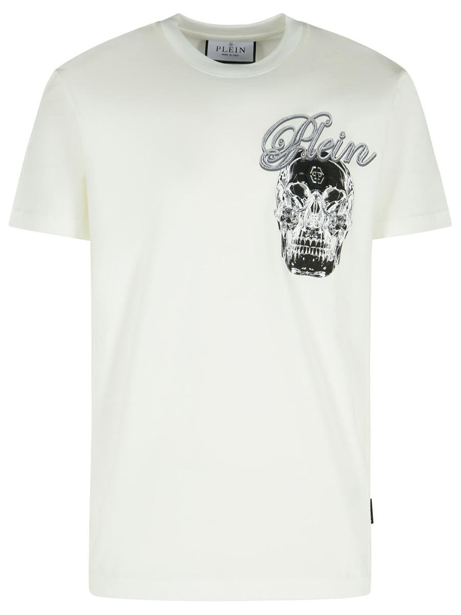 Philipp Plein Vit Bomulls-T-shirt
