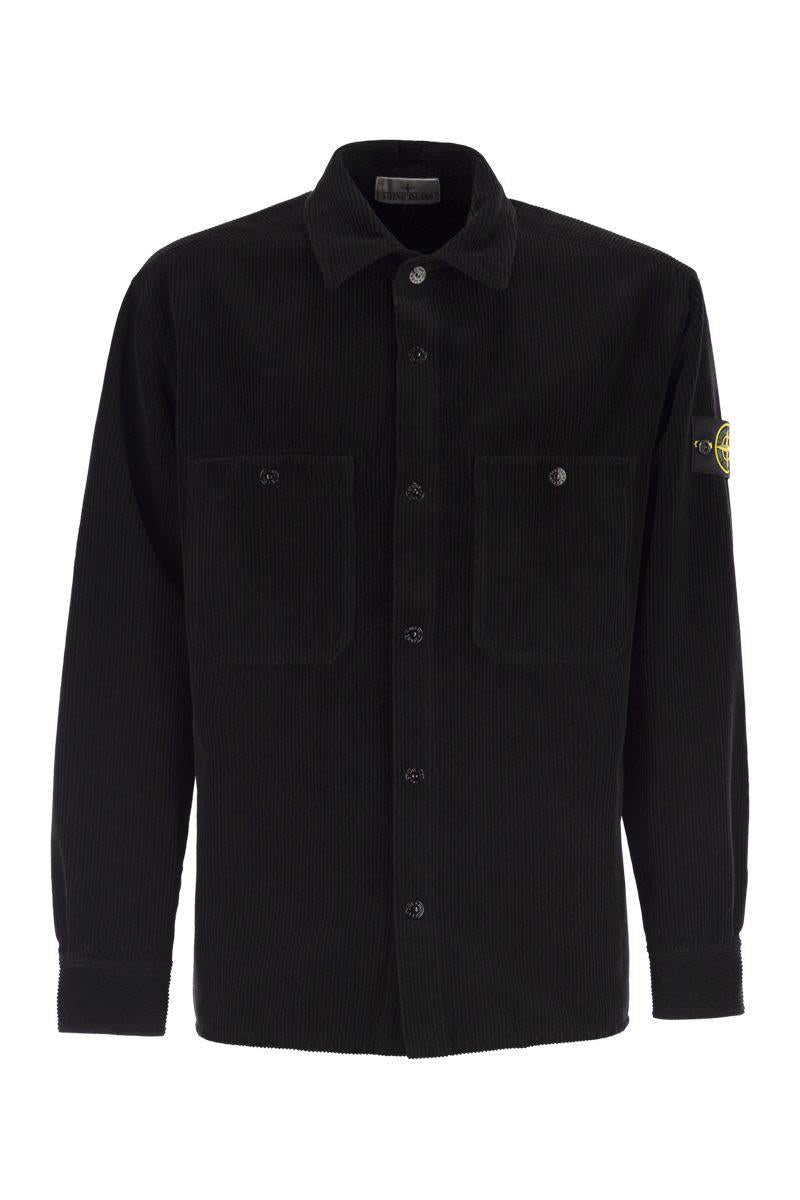 Stone Island Bekväm Överskjorta Med Fickor Och Tryckknappar