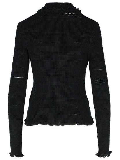 Lanvin 'Ribbad' Svart Bomullskofta