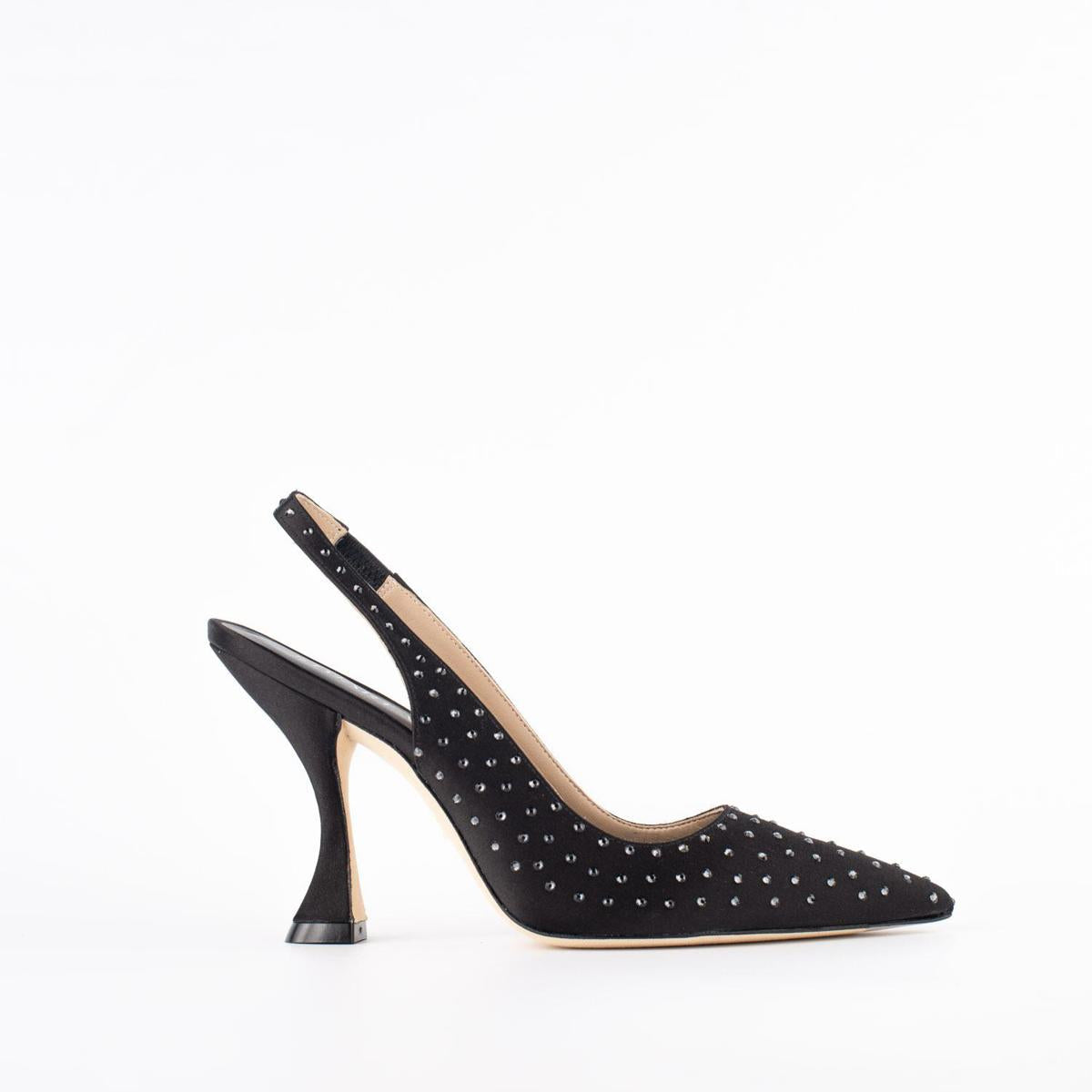 Stuart Weitzman svart slingback med Swarovski