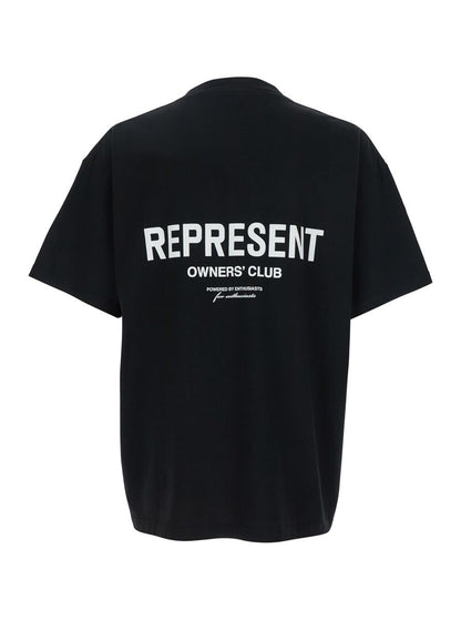 Svart t-shirt med logotyp framtill och maxi-logotyp baktill i bomullsmodell