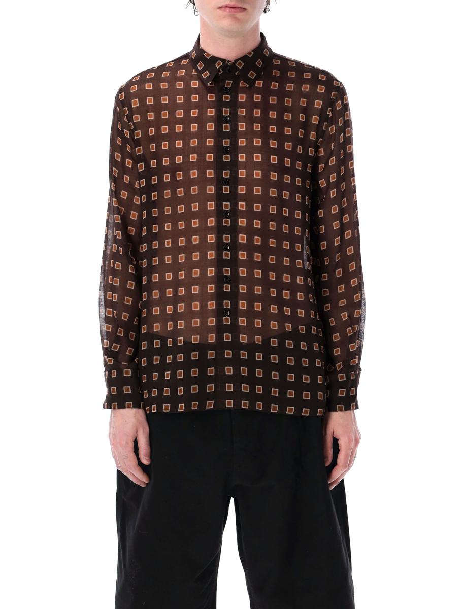 Saint Laurent Squared Wool Etamine-skjorta