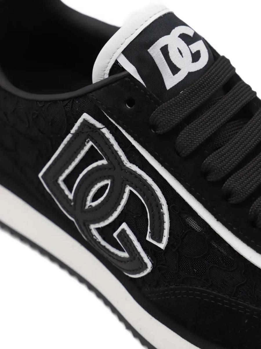 Dolce &amp; Gabbana Dg Cushion-sneakers i mocka med spetsdetaljer