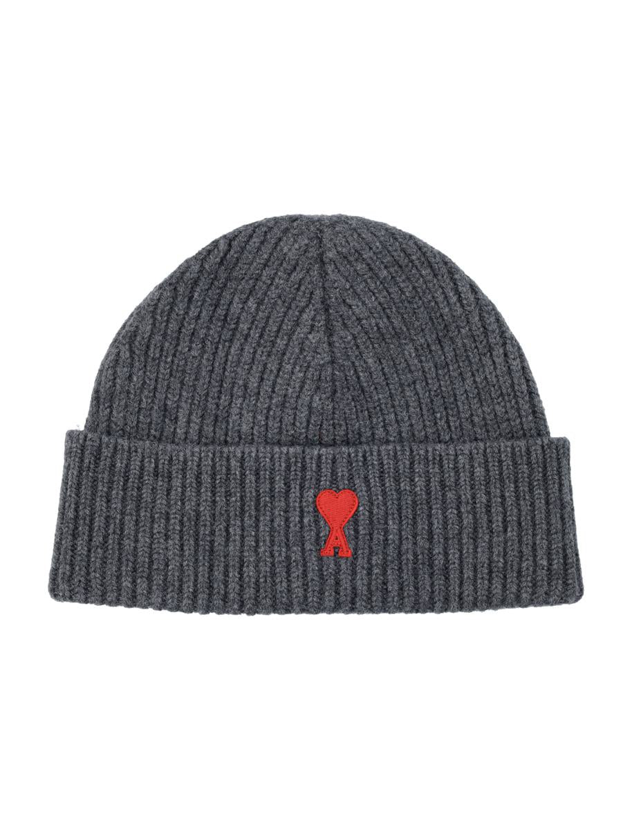 AMI Paris De Coeur Wool Beanie Grå