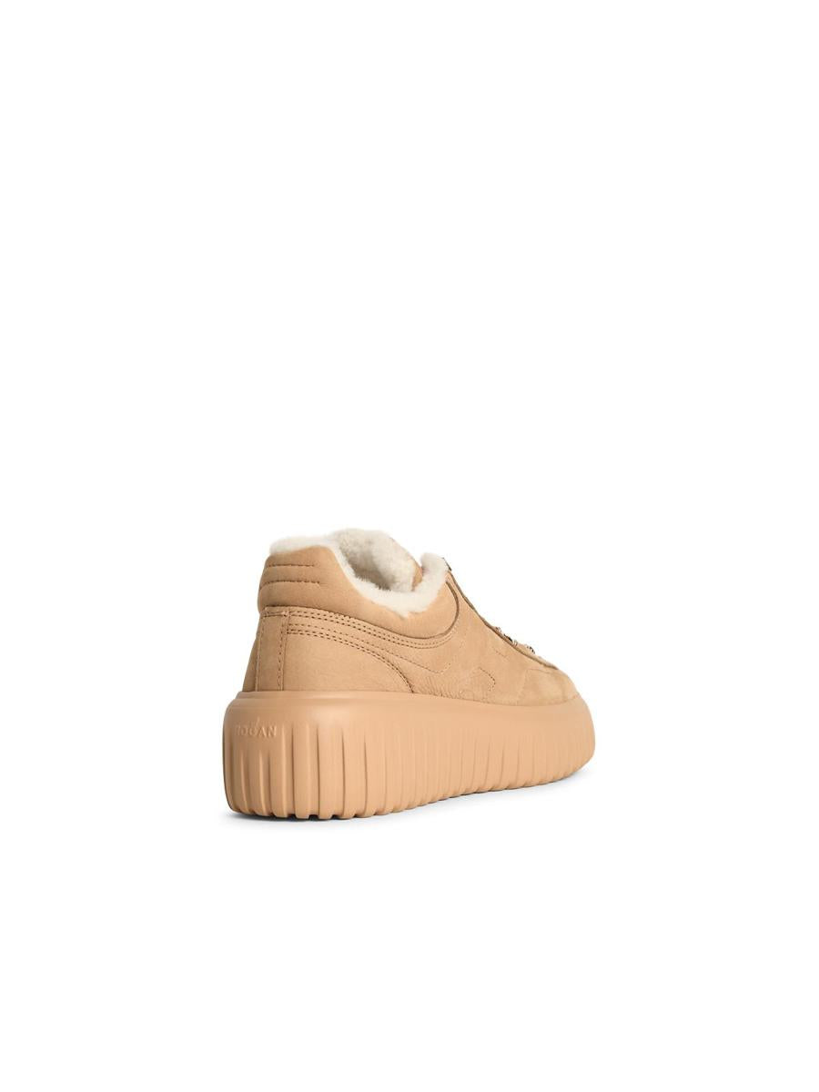 Hogan 'H-Stripes' Beige Lädersneakers