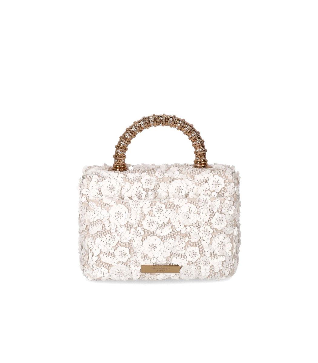 Kurt Geiger London Kensington Paillettes Mini Vit Handväska