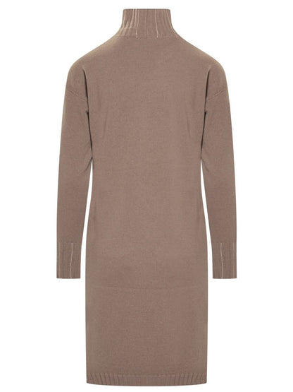 Fabiana Filippi Fabiana Filippi Taupe stickad turtleneck-klänning