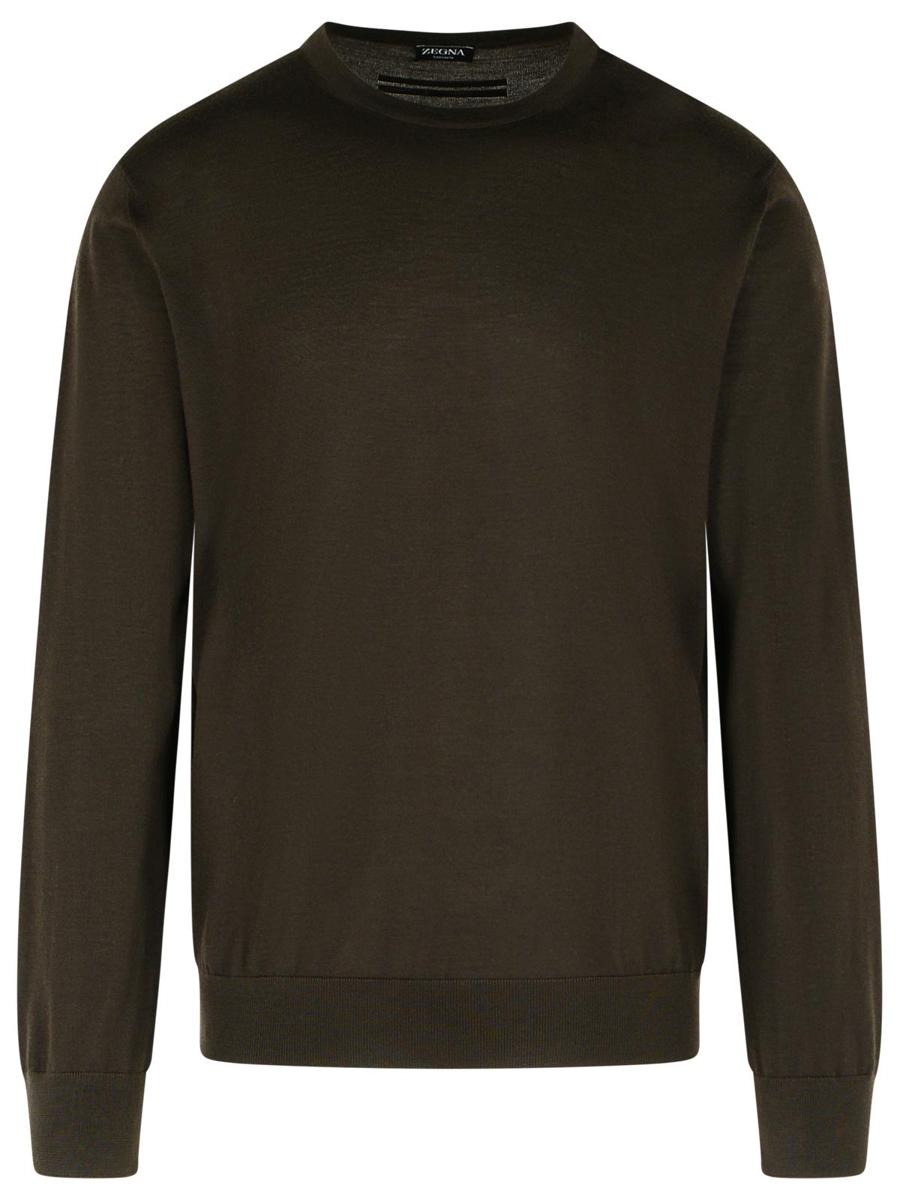 Zegna brun tröja i kashmirblandning