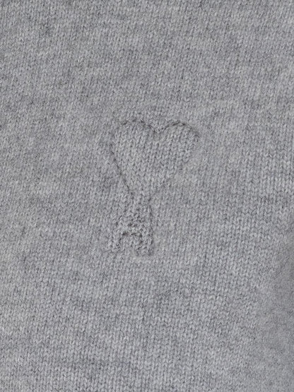 AMI Paris Ami Paris Grå Cardigan Med Logotyp